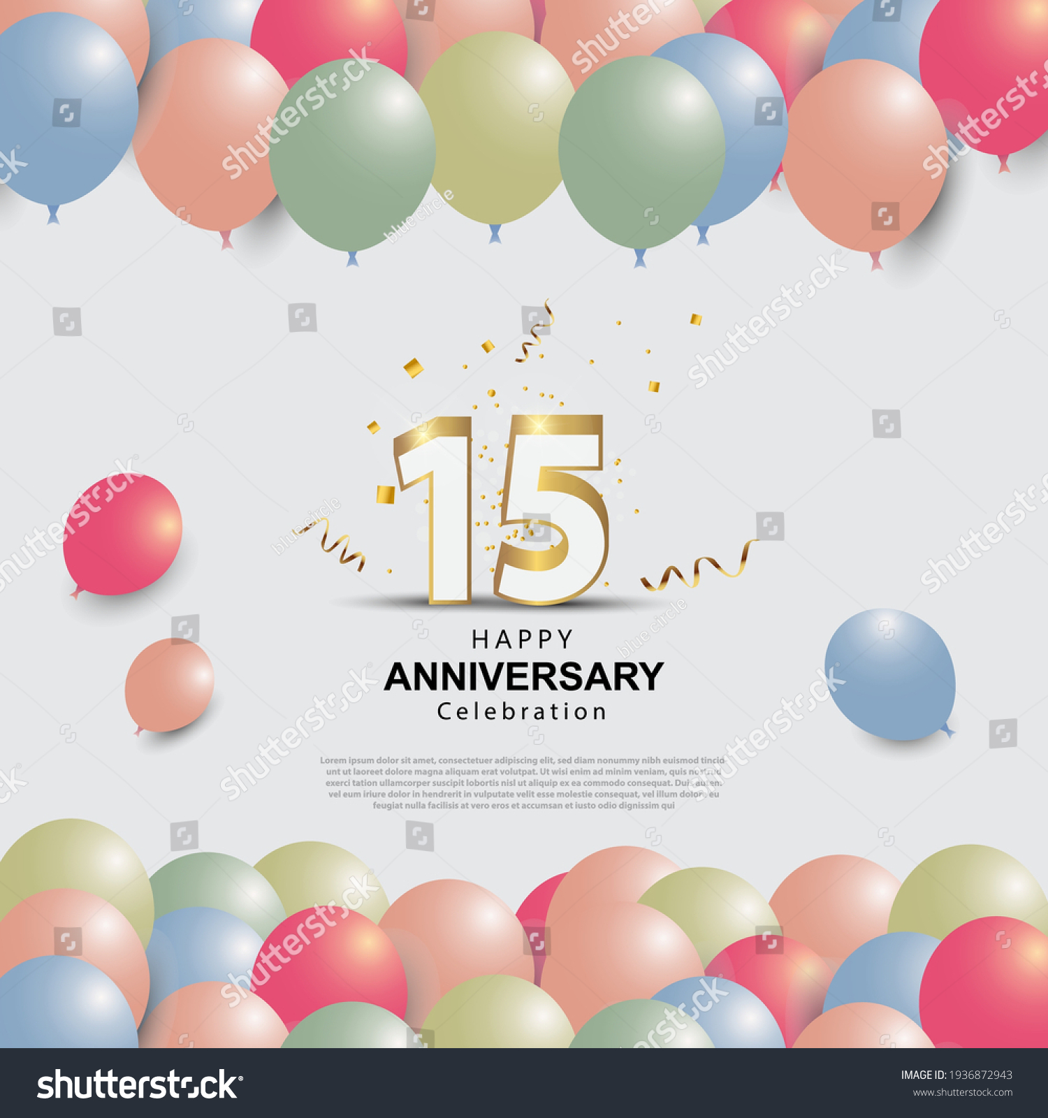 15 Years Anniversary Celebration Logo Vector Stock Vector (Royalty Free ...