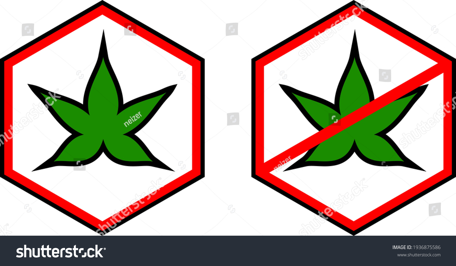 Graphic Illustration Cartoon Marijuana Warning Sign Stock Vector ...