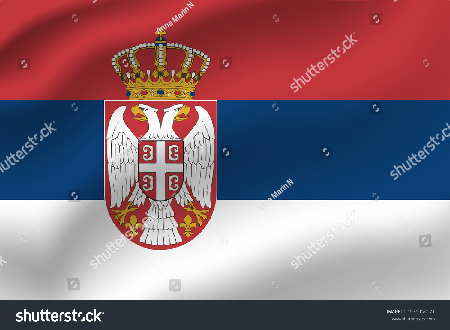 Serbia Waving Flag Vector Editable Stock Vector (Royalty Free ...