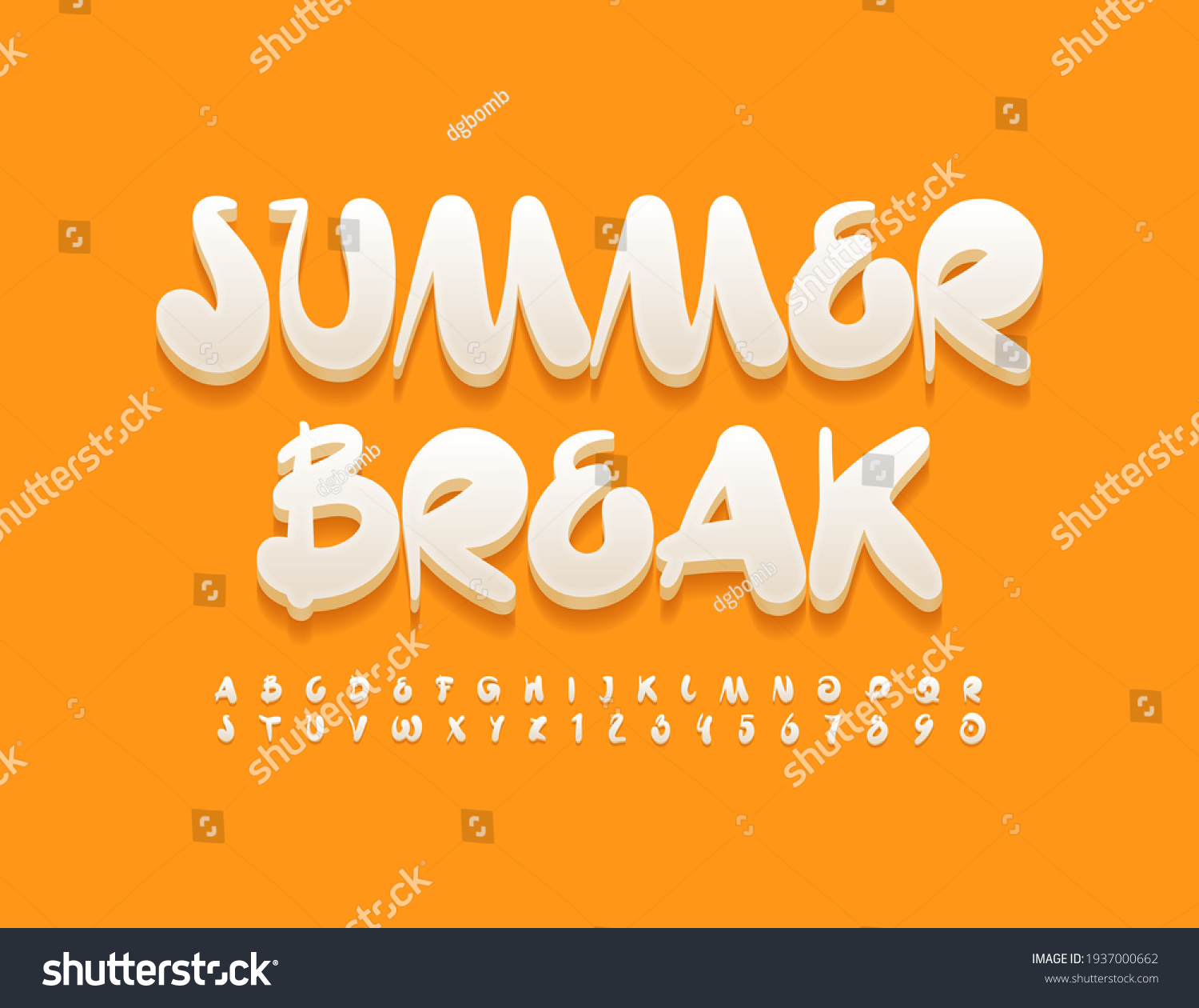 Vector Creative Sign Summer Break White Stock Vector (Royalty Free ...