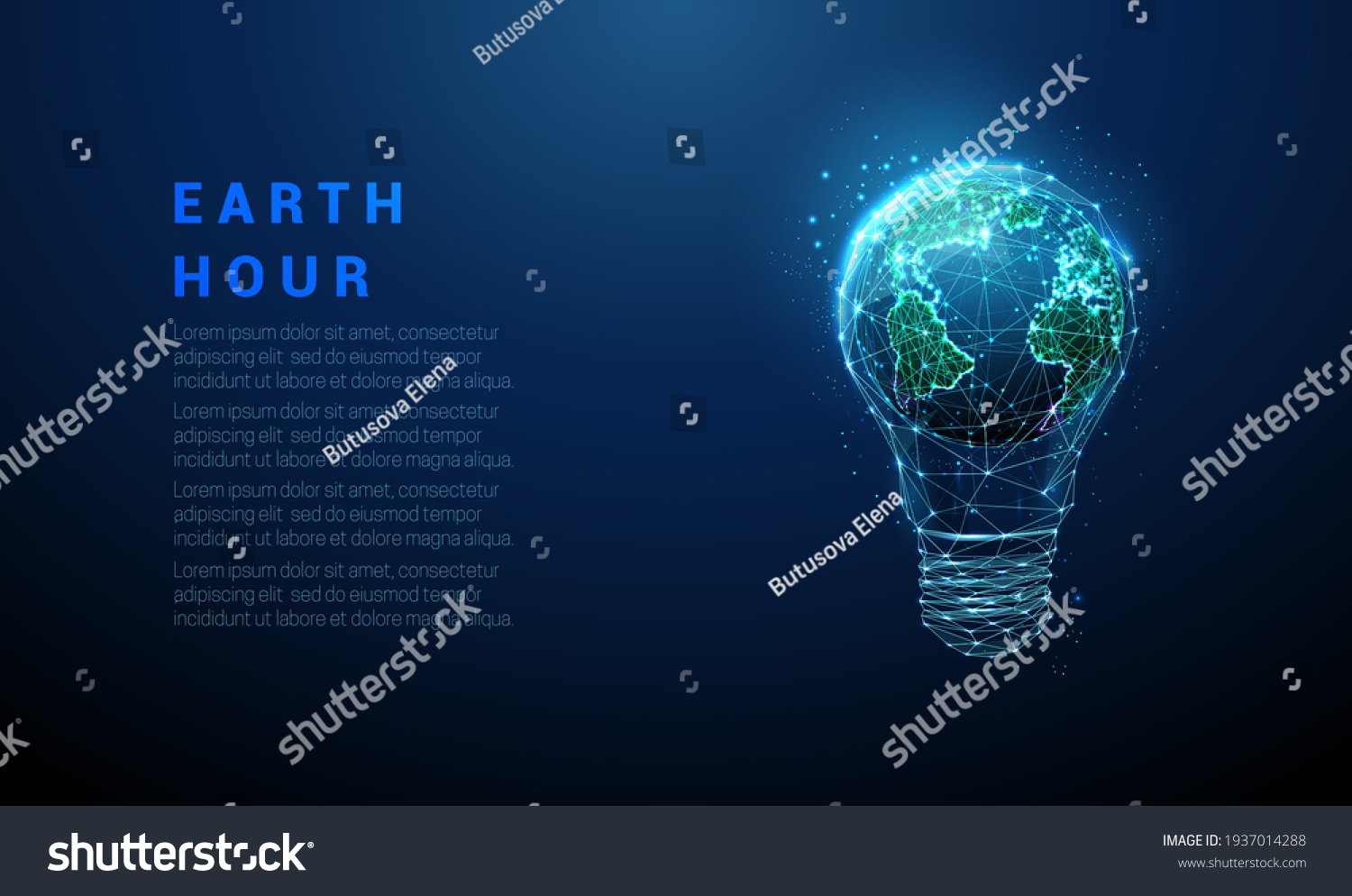 Abstract Blue Light Bulb Planet Earth Stock Vector (Royalty Free ...