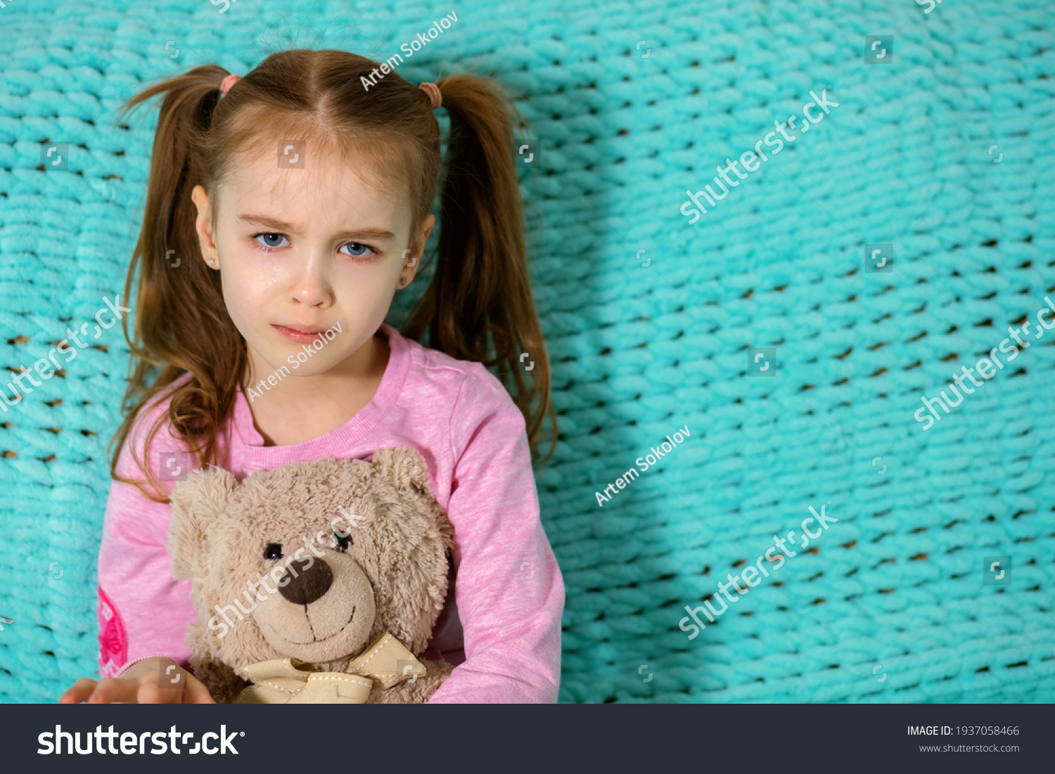 Little Girl Cute Pigtails Upset Crying Stock Photo 1937058466 ...