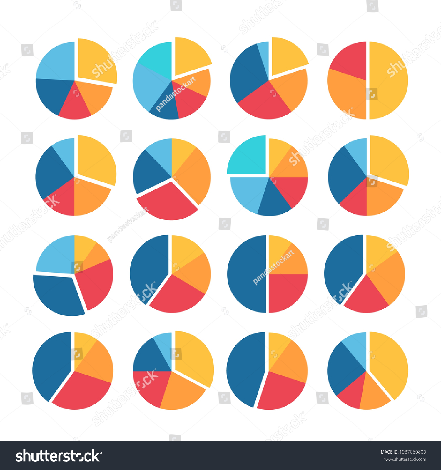 Infographic Pie Graph Set Vector Illustration Stock Vector (Royalty ...