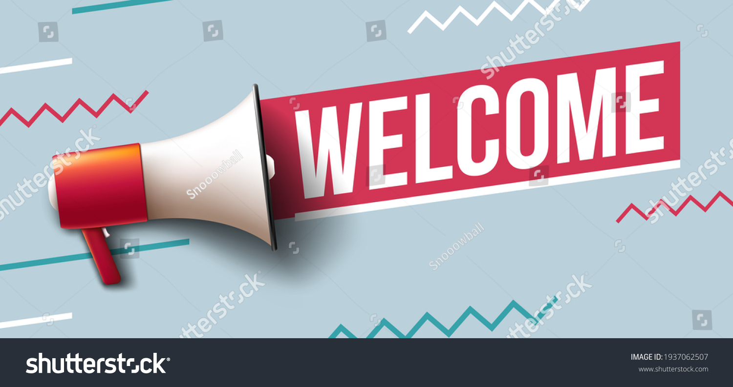 Welcome Word Banner Megaphone Stock Vector (Royalty Free) 1937062507 ...