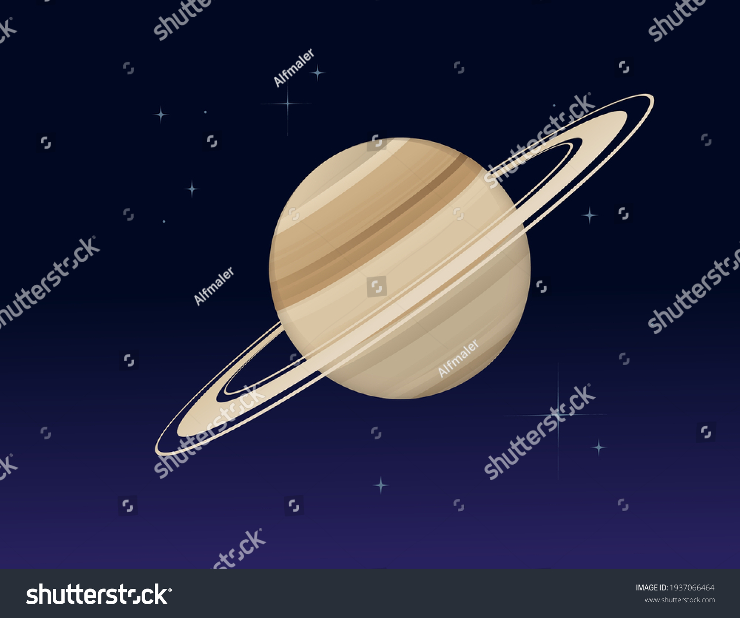 Solar System Space Object Planet Saturn Stock Vector (Royalty Free ...