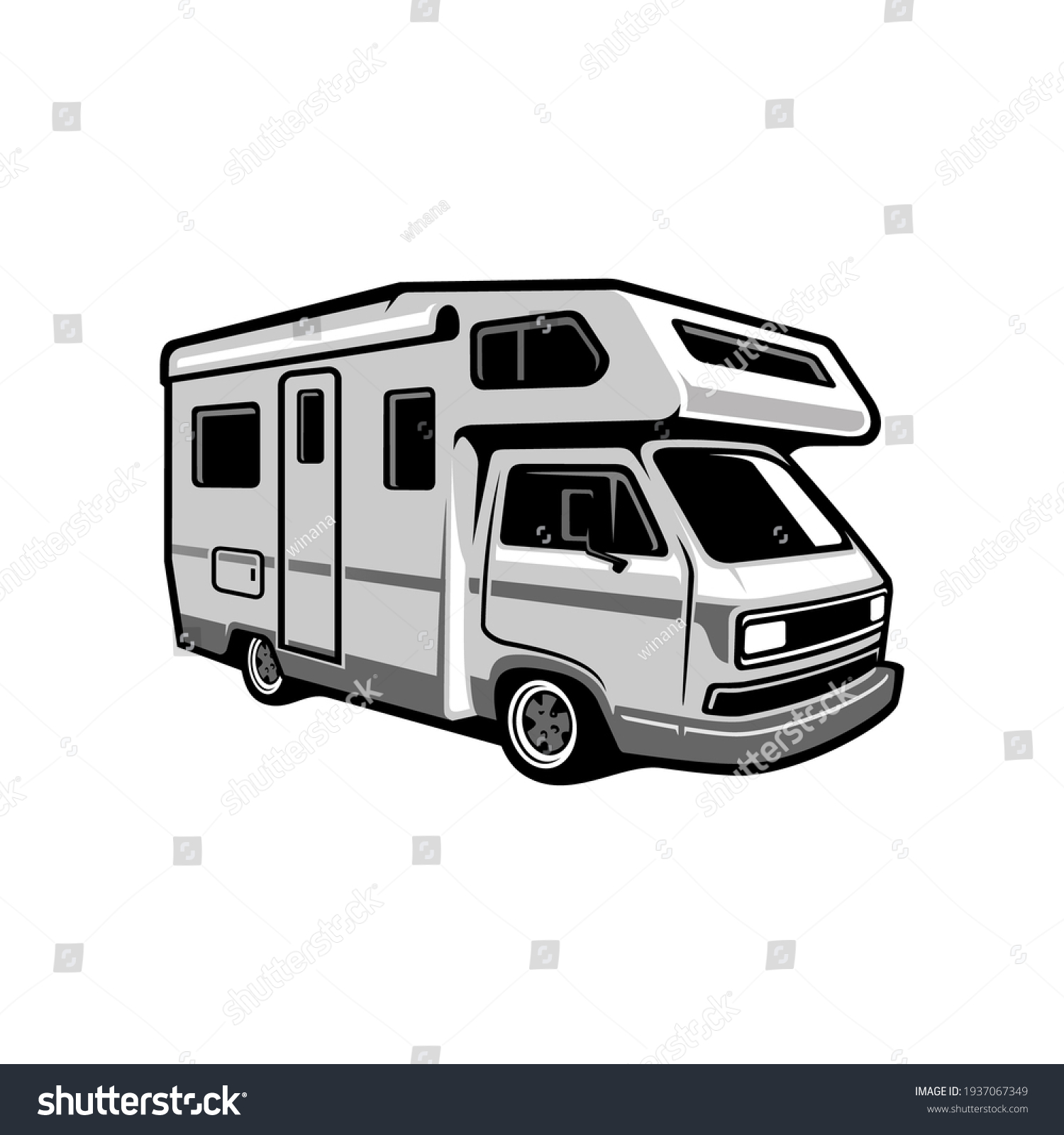 Camper Van Vehicle Illustration Vector Art Stock Vector (Royalty Free ...