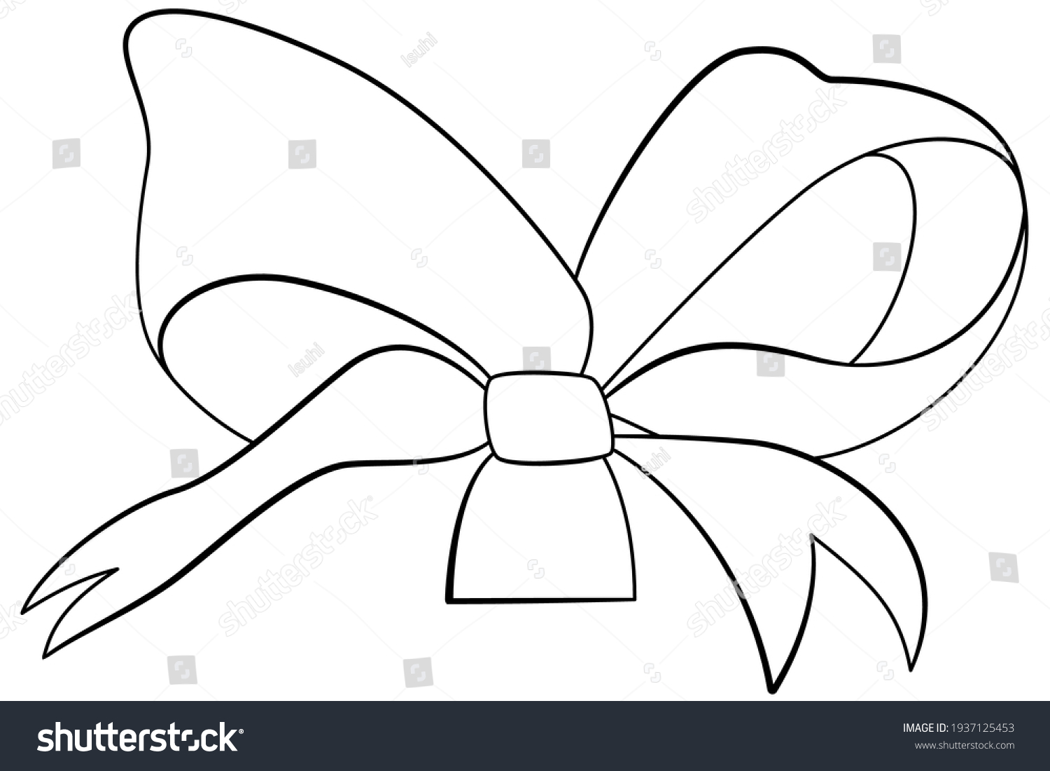 Tied Fabric Ribbon Decoration Beautiful Big Stock Vector Royalty Free 1937125453 Shutterstock 0845