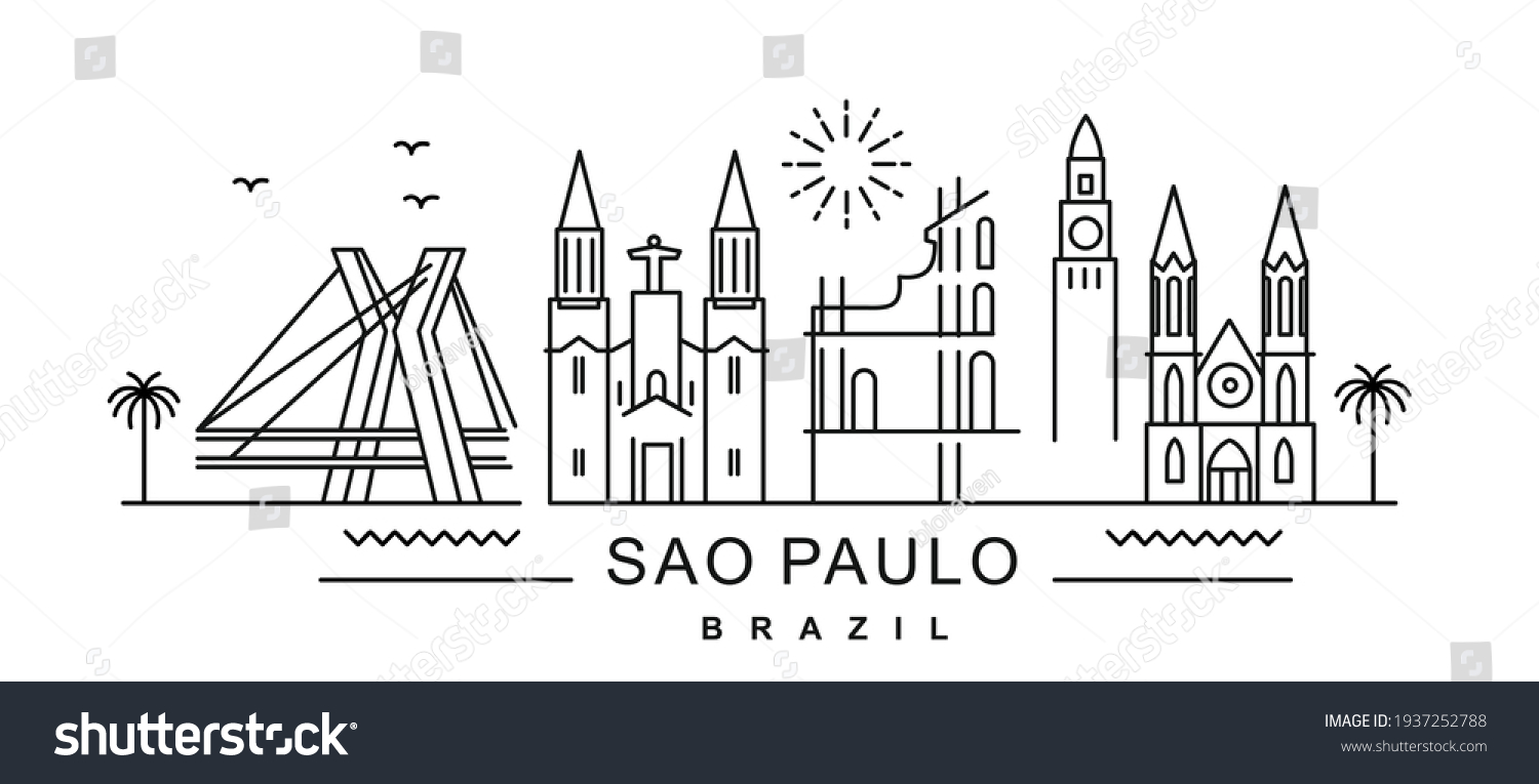 City Sao Paulo Outline Style On Stock Vector (Royalty Free) 1937252788 ...