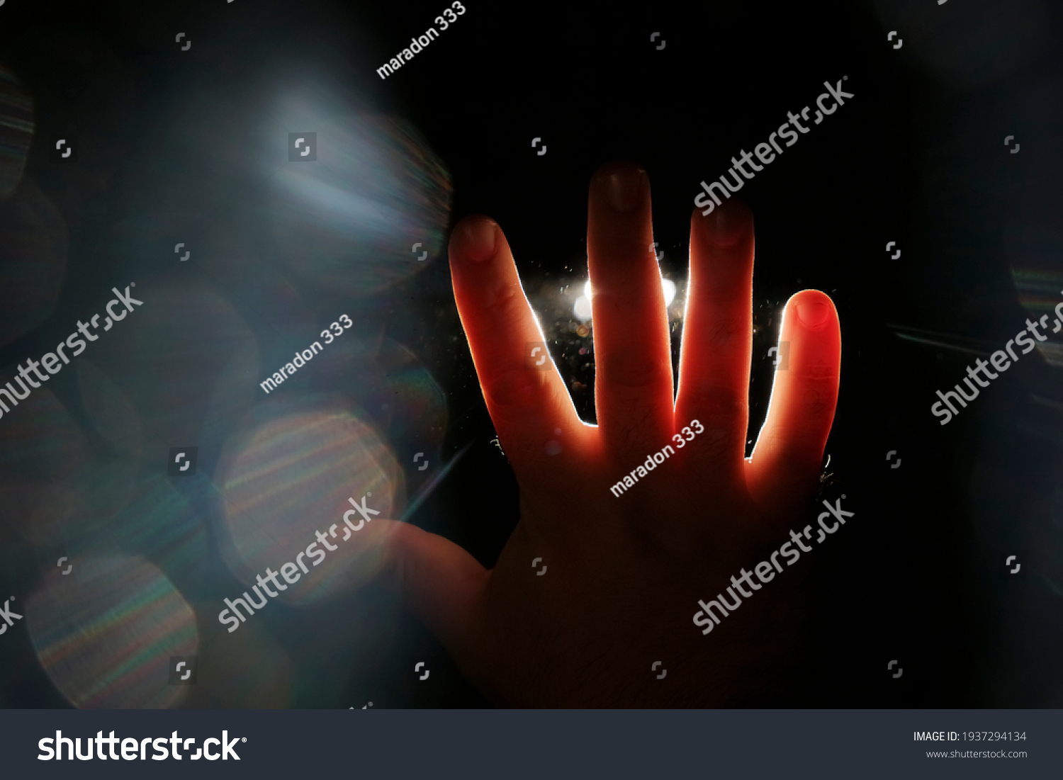 Dark Silhouette Human Male Hand Fingers Stock Photo 1937294134 ...