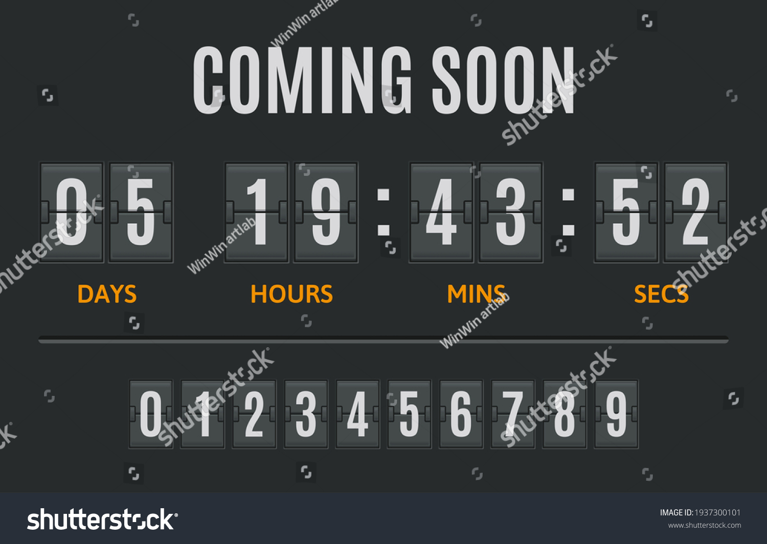 Countdown Flip Timer Flip Clock Days Stock Vector (Royalty Free ...