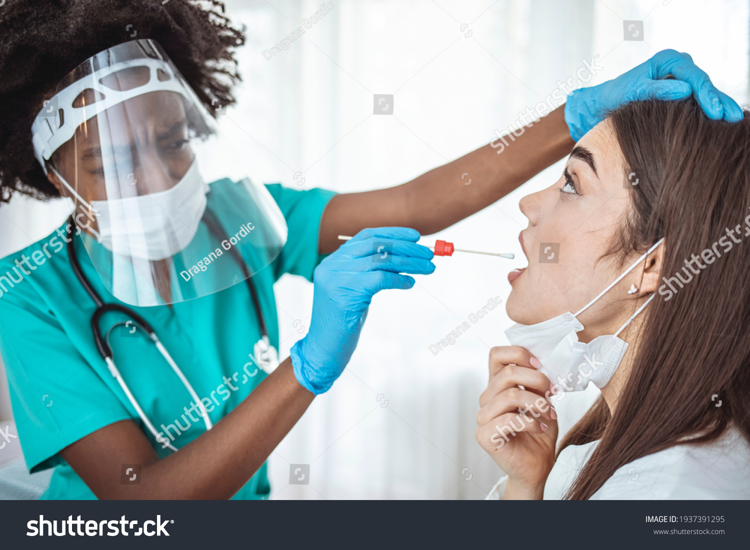 Doctor Taking Mouth Fluid Swab Sample Stock Photo 1937391295 | Shutterstock