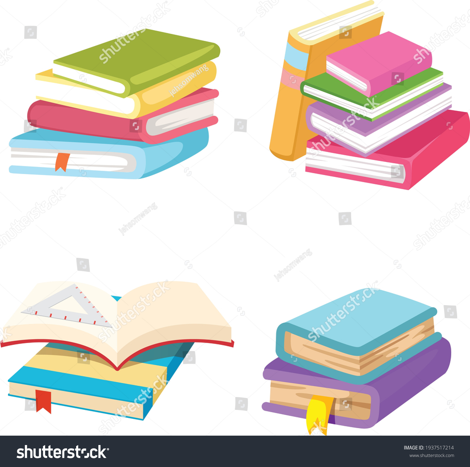 Illustration Group Book Vector Stock Vector (Royalty Free) 1937517214 ...