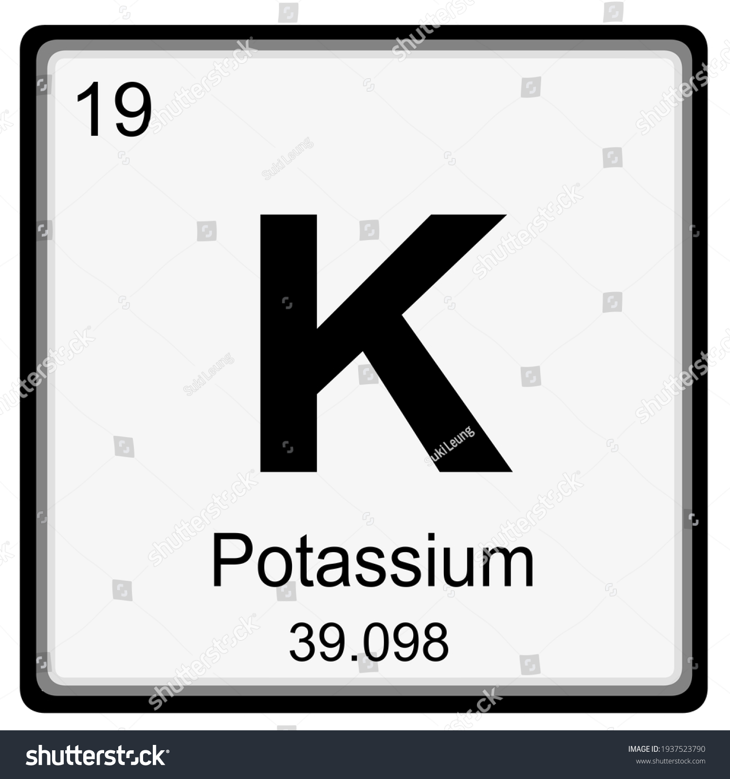 Potassium Atomic Number Mass Number Stock Illustration 1937523790 ...