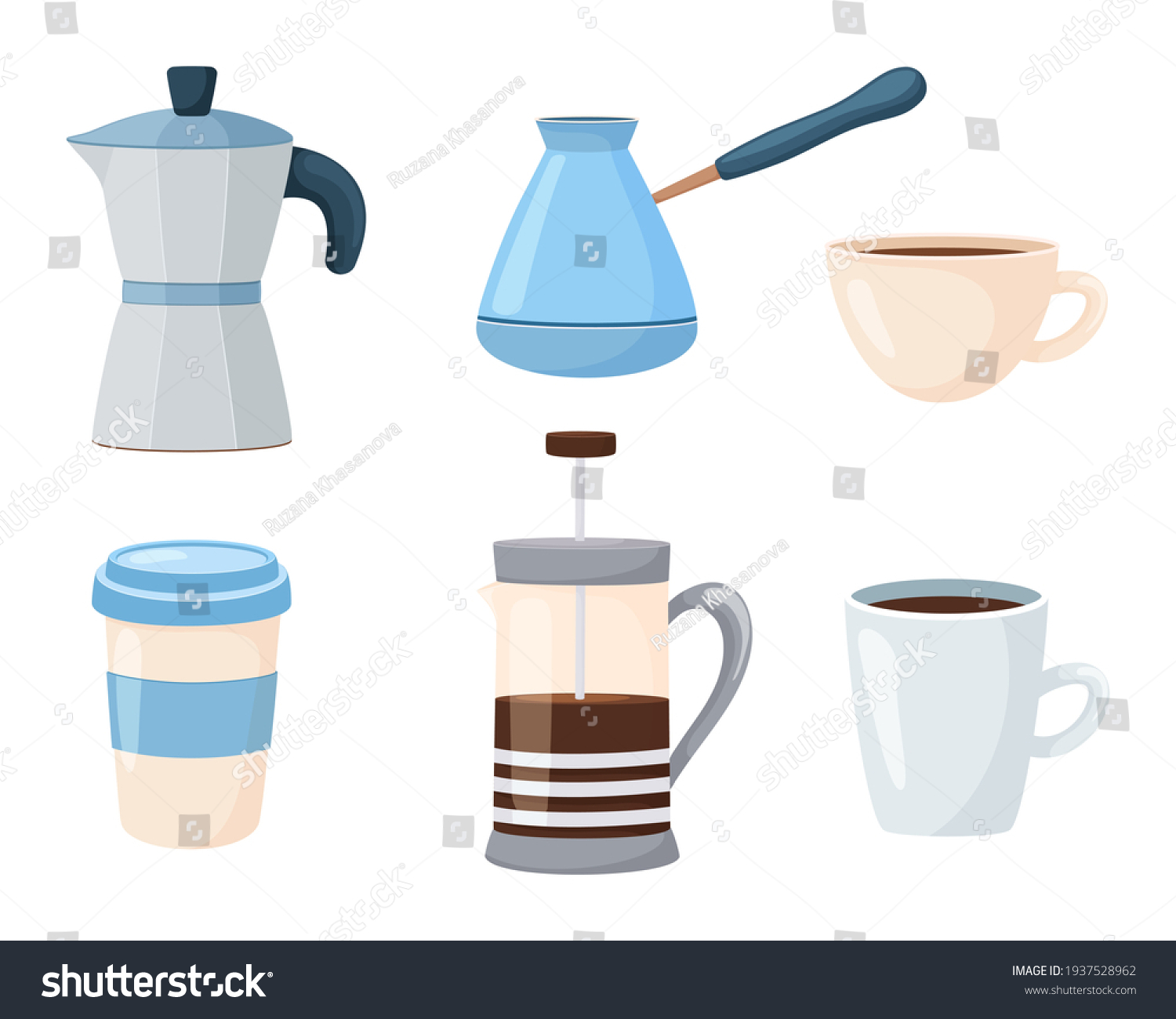 Coffee Set Vector Collection Elements Coffee Stock Vector (Royalty Free ...