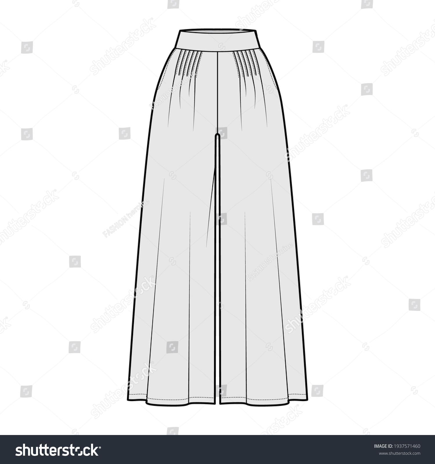 Pants Gaucho Technical Fashion Illustration Normal Stock Vector ...