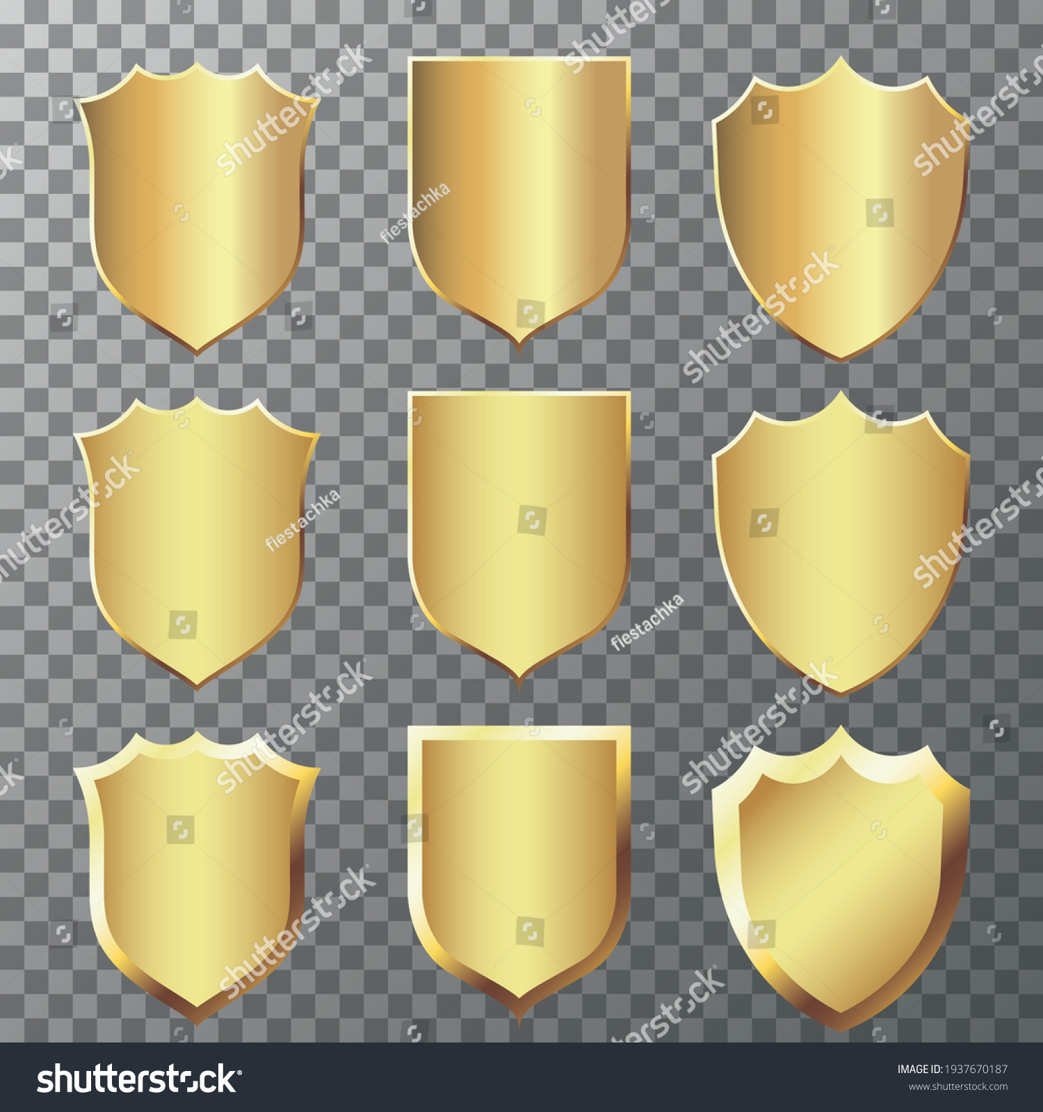 Golden Badges Labels Collectionelegant Golden Design Stock Vector Royalty Free