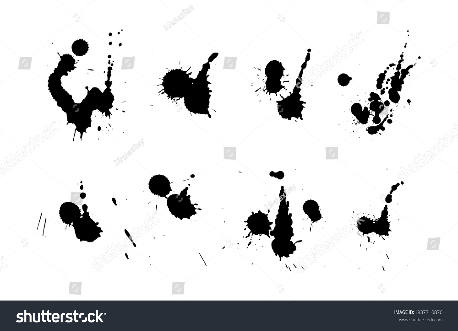 Set Vector Grunge Brushes Strokes Paint Stock Vector (Royalty Free