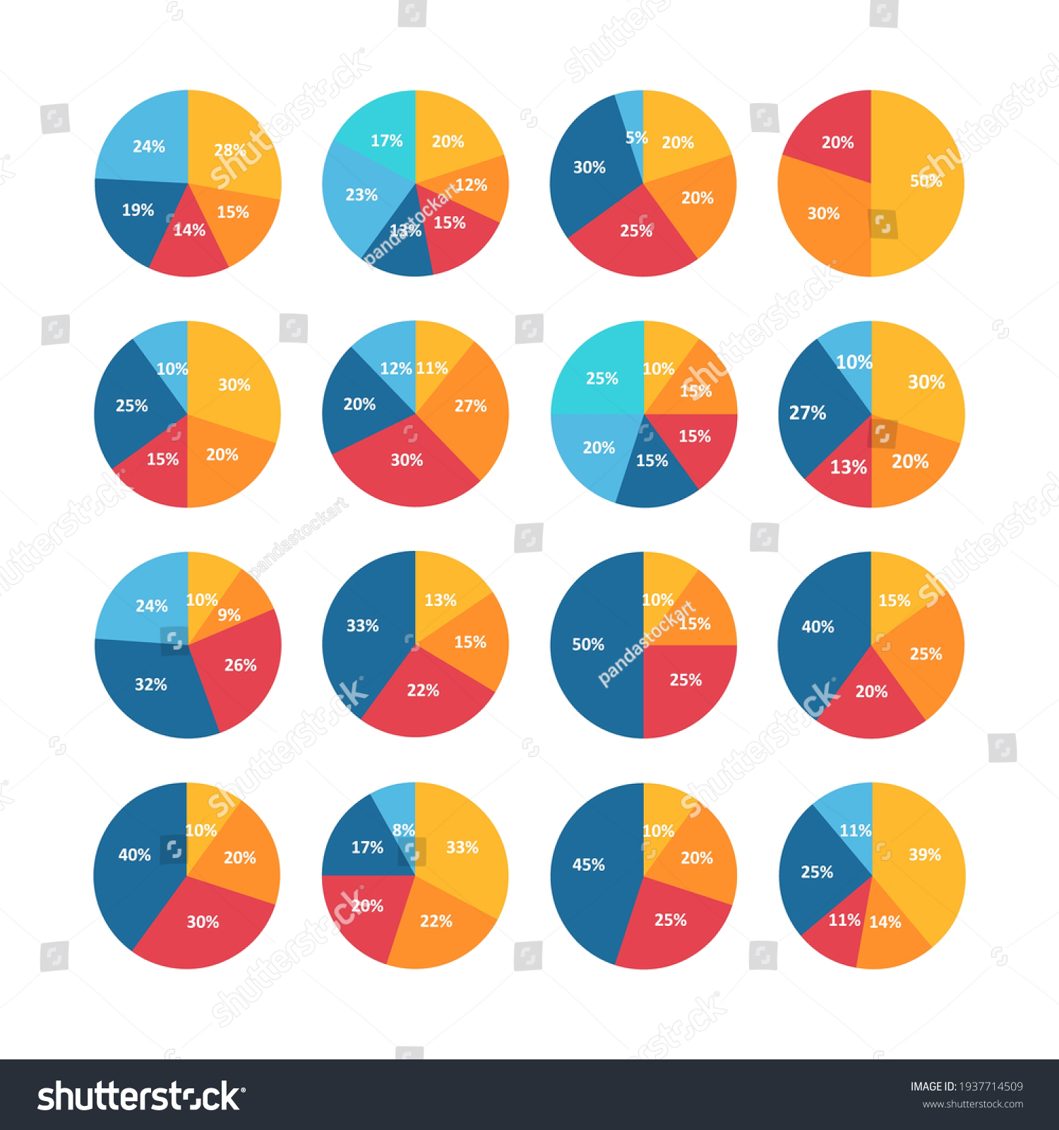 Infographic Pie Graph Set Vector Illustration Stock Vector (Royalty ...