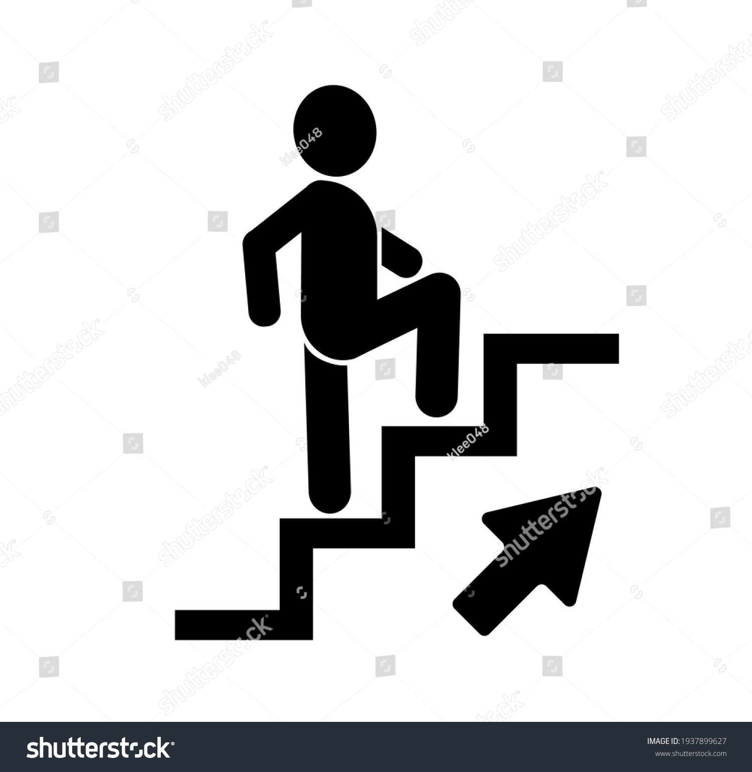 Man Climbing Stairs Icon On White Stock Vector (Royalty Free ...