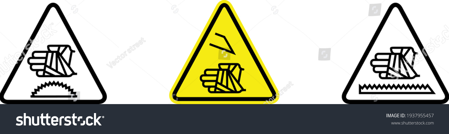 Hand Bandage Icons Warning Signs Vector Stock Vector (Royalty Free ...