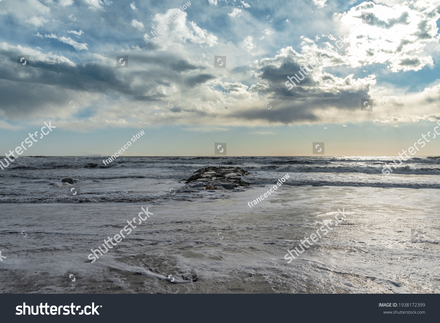 On Beach Cold Seaside Background Stock Photo 1938172399 | Shutterstock