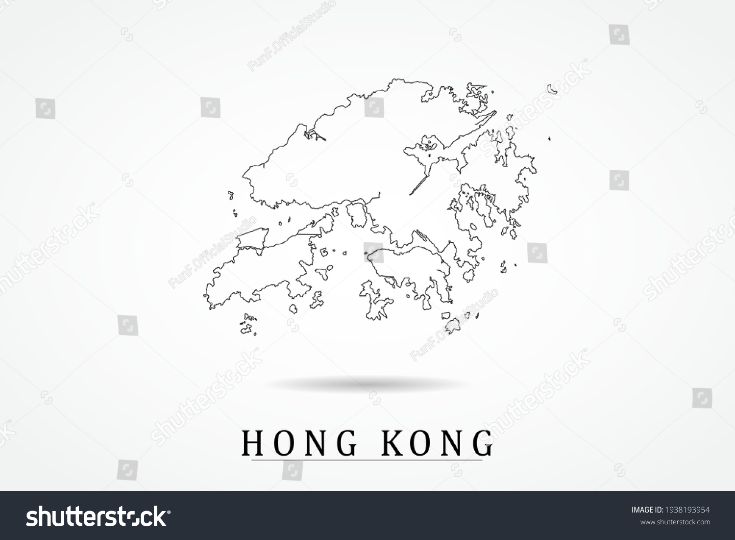 Hong Kong Map World Map International Stock Vector (Royalty Free ...