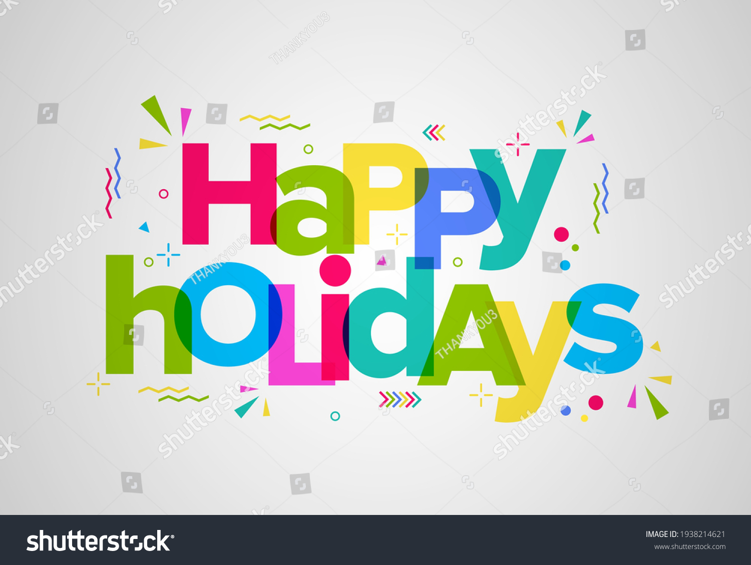 Happy Holidays Colorful Banner Background Template Stock Vector 