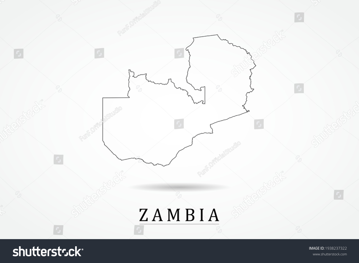 Zambia Map World Map International Vector Stock Vector (Royalty Free ...