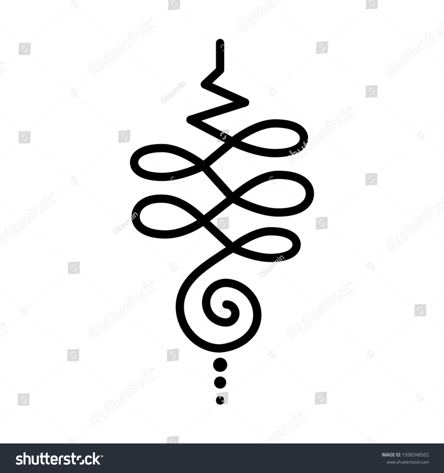 Outline Unalome Sacred Buddhist Symbol Black Stock Vector (Royalty Free ...