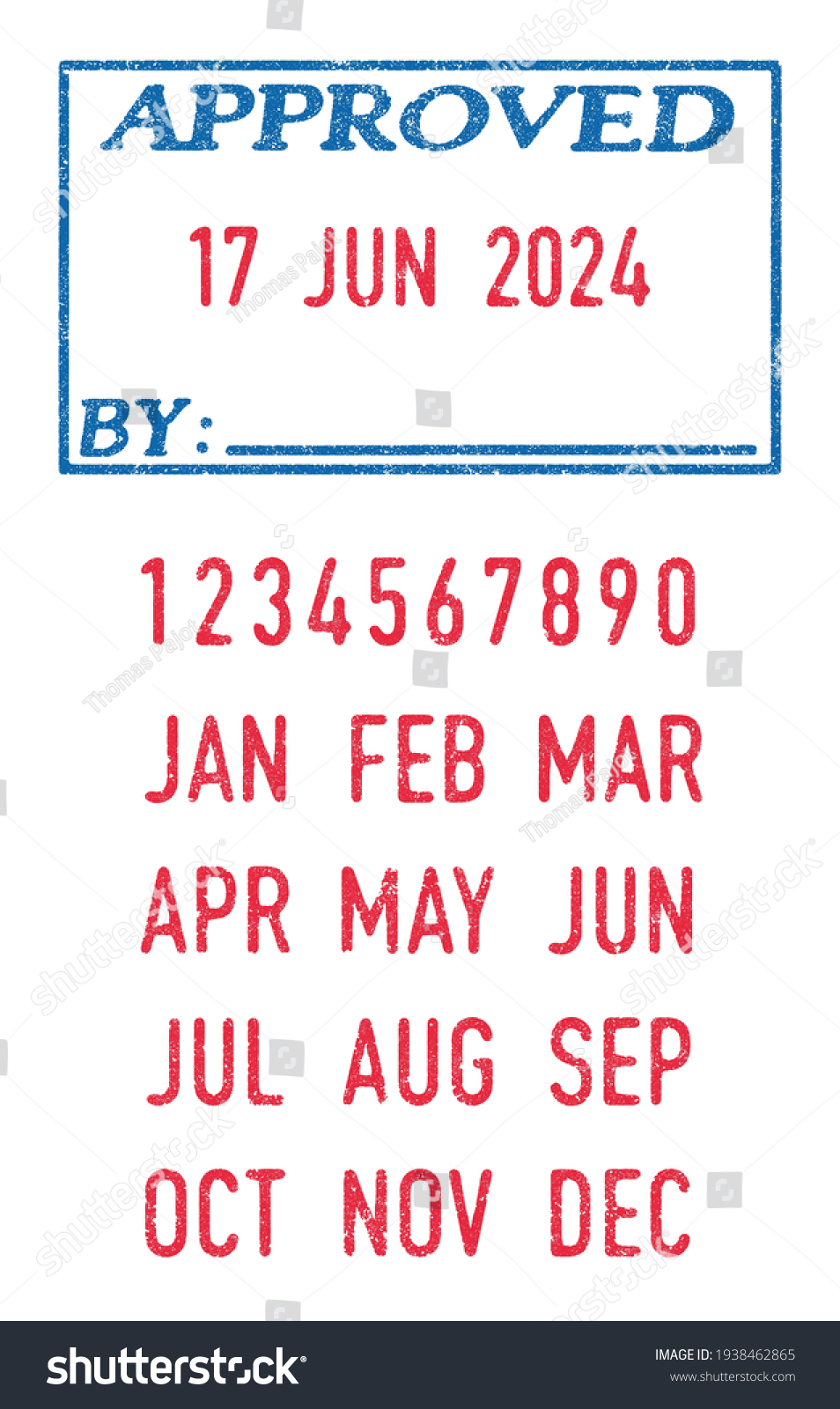 Vector Illustration Approved Stamp Editable Dates Stock Vector Royalty