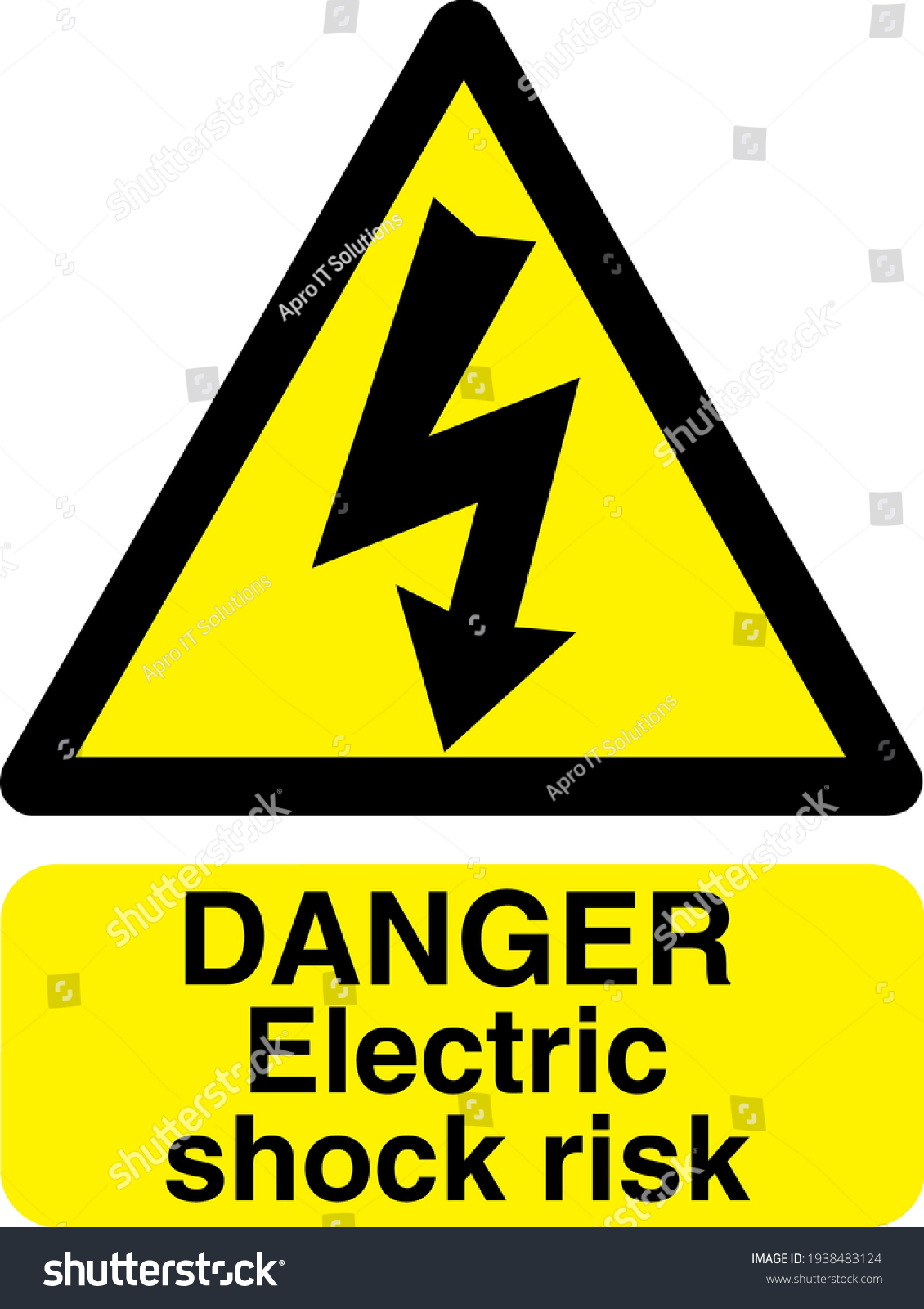 Danger Electric Shock Sign Board Symbol Stock Vector (Royalty Free ...