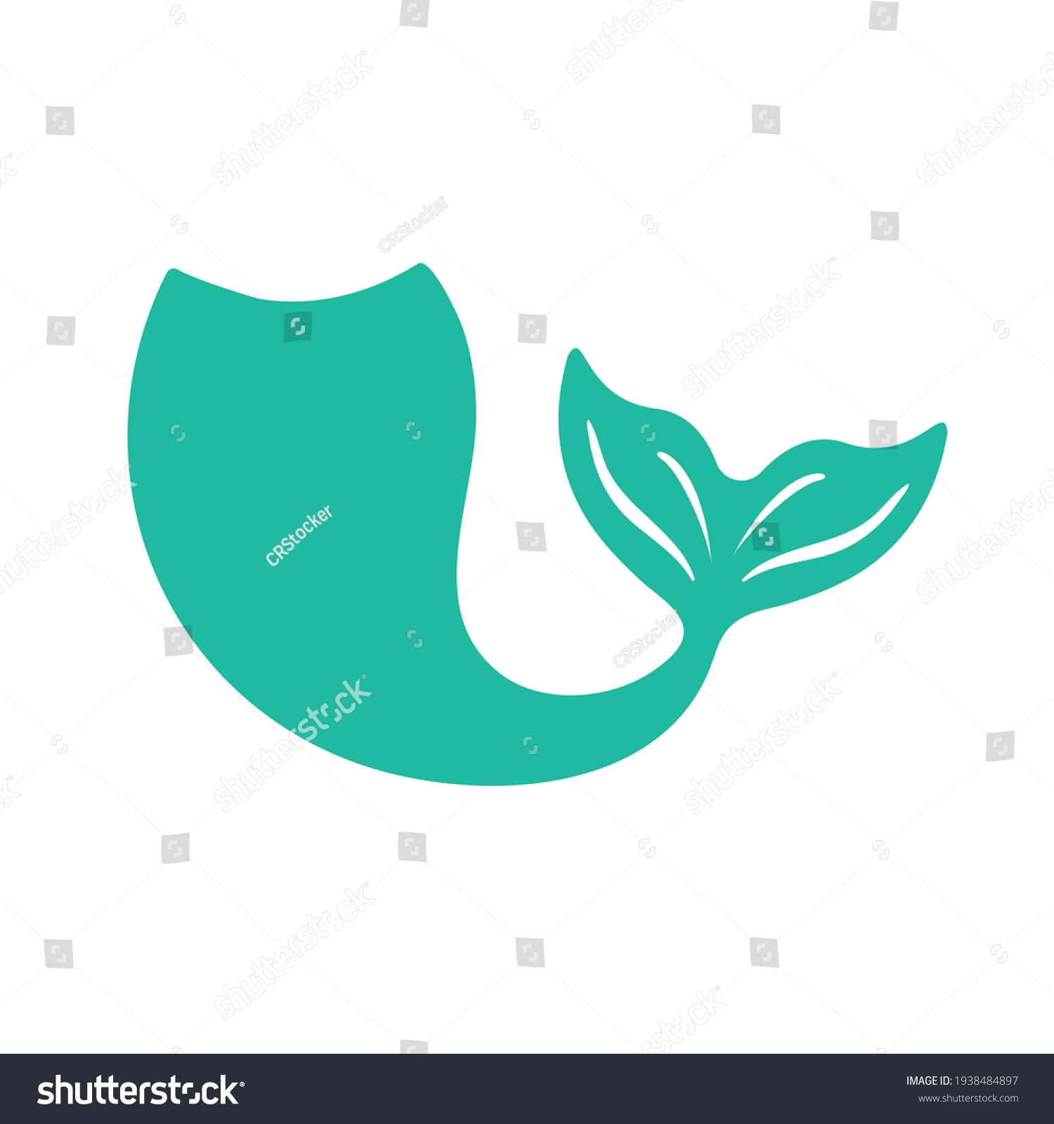 Beautiful Mermaid Tail Vector Ocean Mermaid Stock Vector Royalty Free 1938484897 Shutterstock 7086