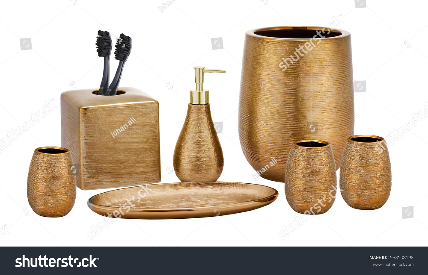 Set Accessories Bath Personal Hygiene On Stock Photo 1938508198 ...