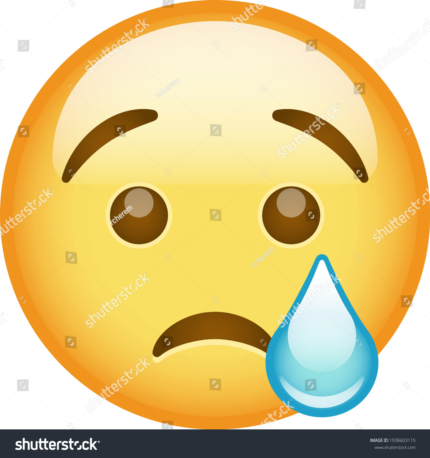 Emoji Crying Face Tears Emoticon Stock Vector (royalty Free) 1938603115 