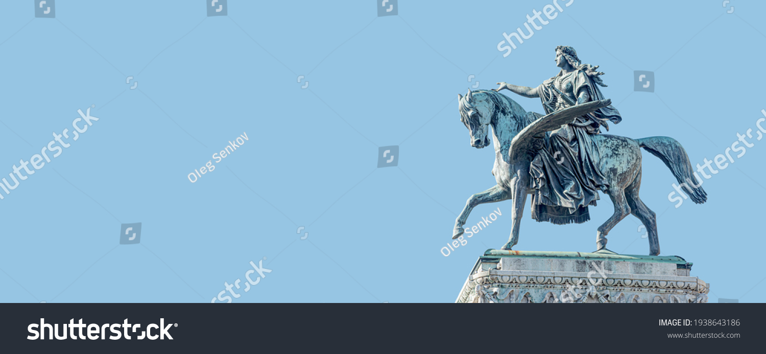 Banner Top Roof Sculpture Greek Goddess Stock Photo 1938643186 ...