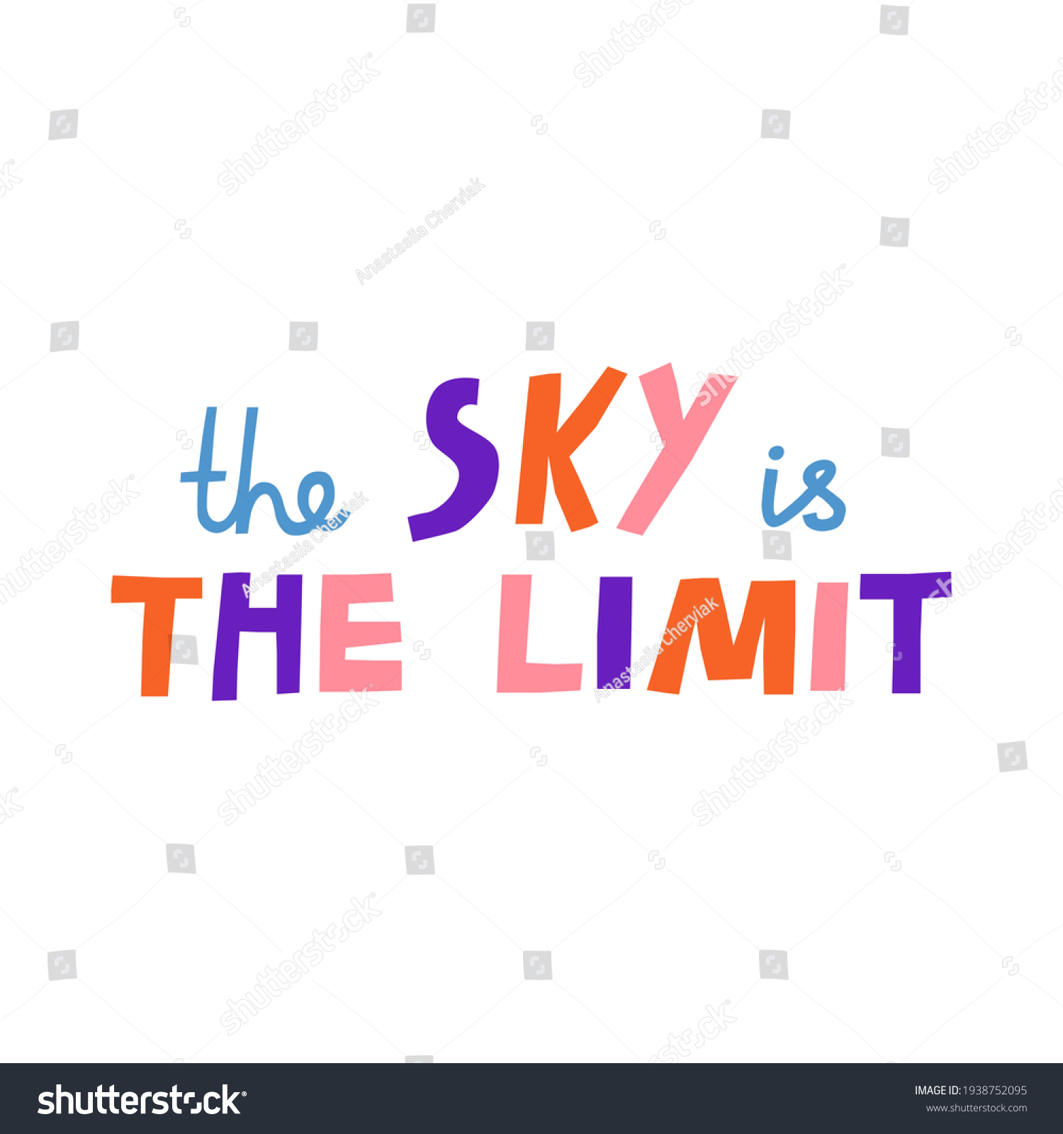 Sky Limit Hand Drawn Vector Lettering Stock Vector (Royalty Free ...