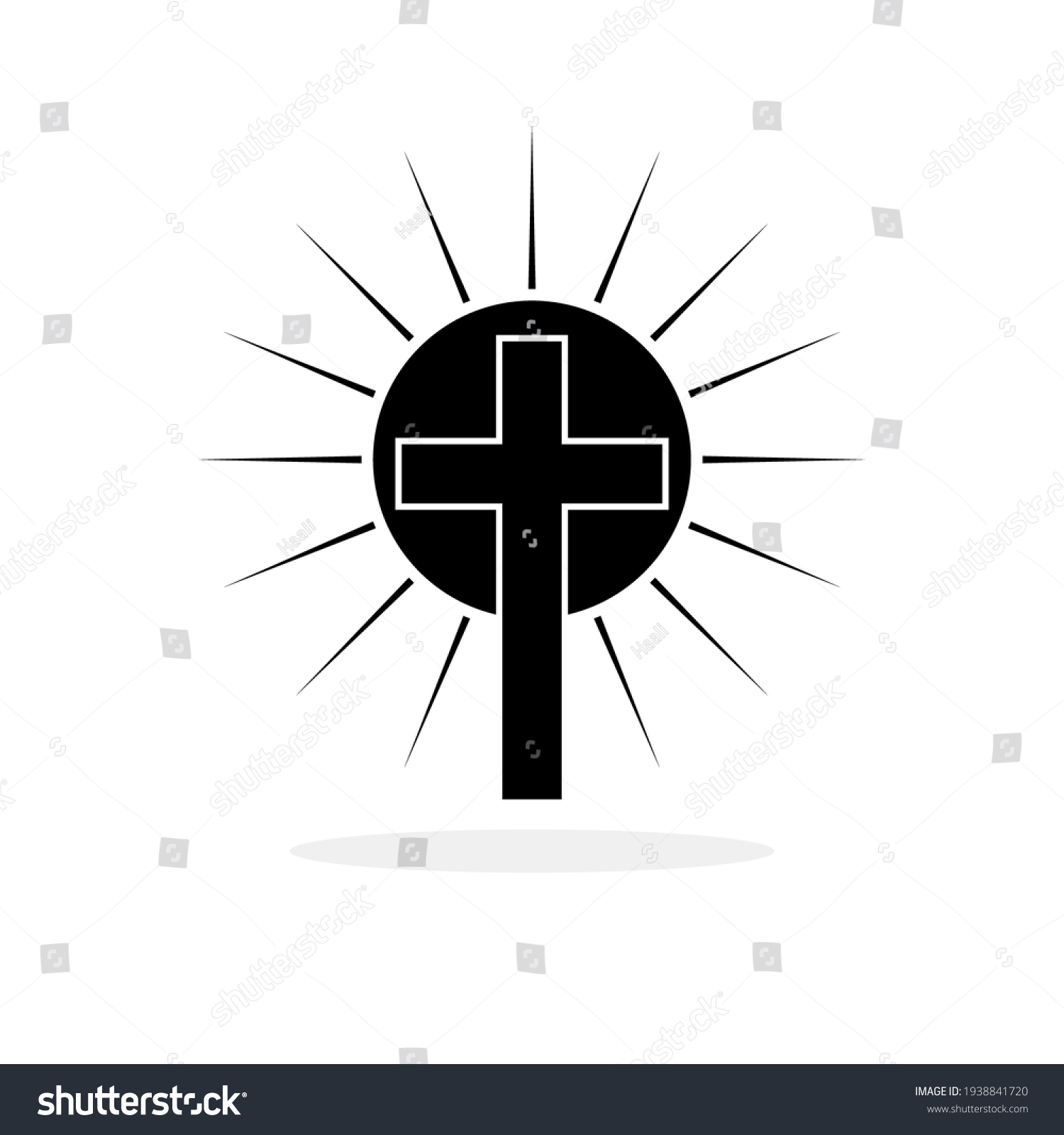 Christian Cross Sun Rays Christian Cross Stock Vector (Royalty Free ...