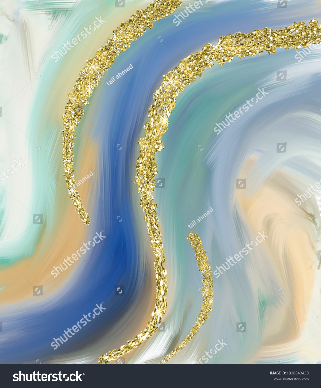 Color Abstract Glitter Oil Painting Stock Illustration 1938843430