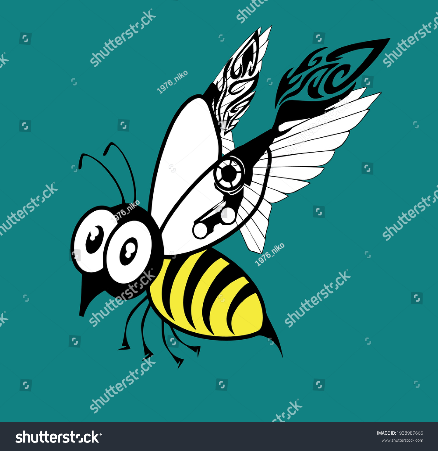Vector Bee Sign Art Bee Print Stock Vector Royalty Free 1938989665 Shutterstock