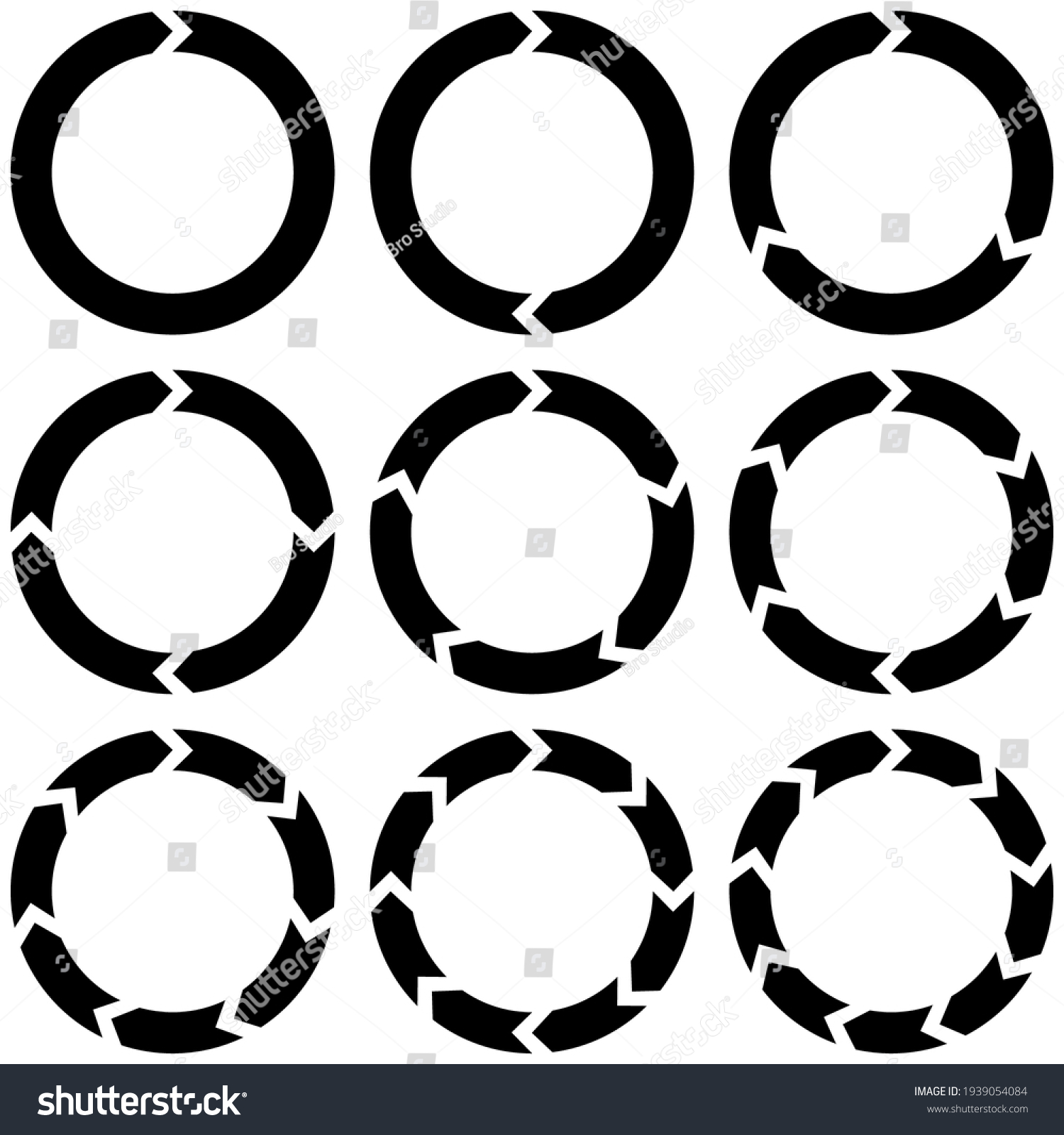 Set Circular Infographics Arrows Vector Round Stock Vector Royalty Free 1939054084 Shutterstock 5245