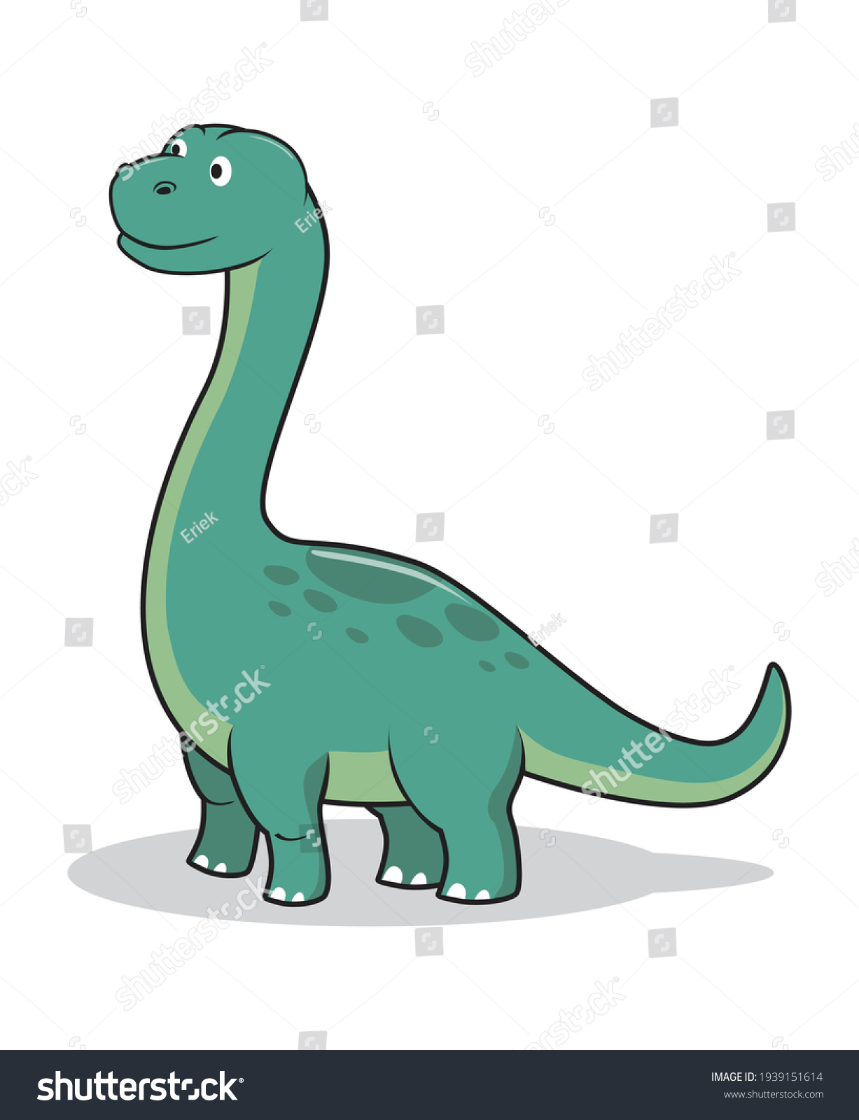 Sauropoda Dinosaurs Brontosaurus Cartoon Cute Stock Vector (Royalty ...