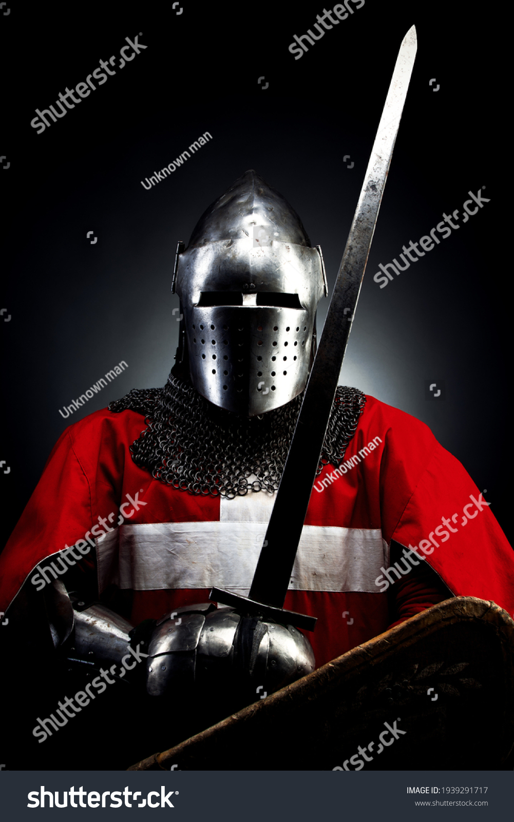 Knight Sword Red Checkered Shield Stock Photo 1939291717 | Shutterstock