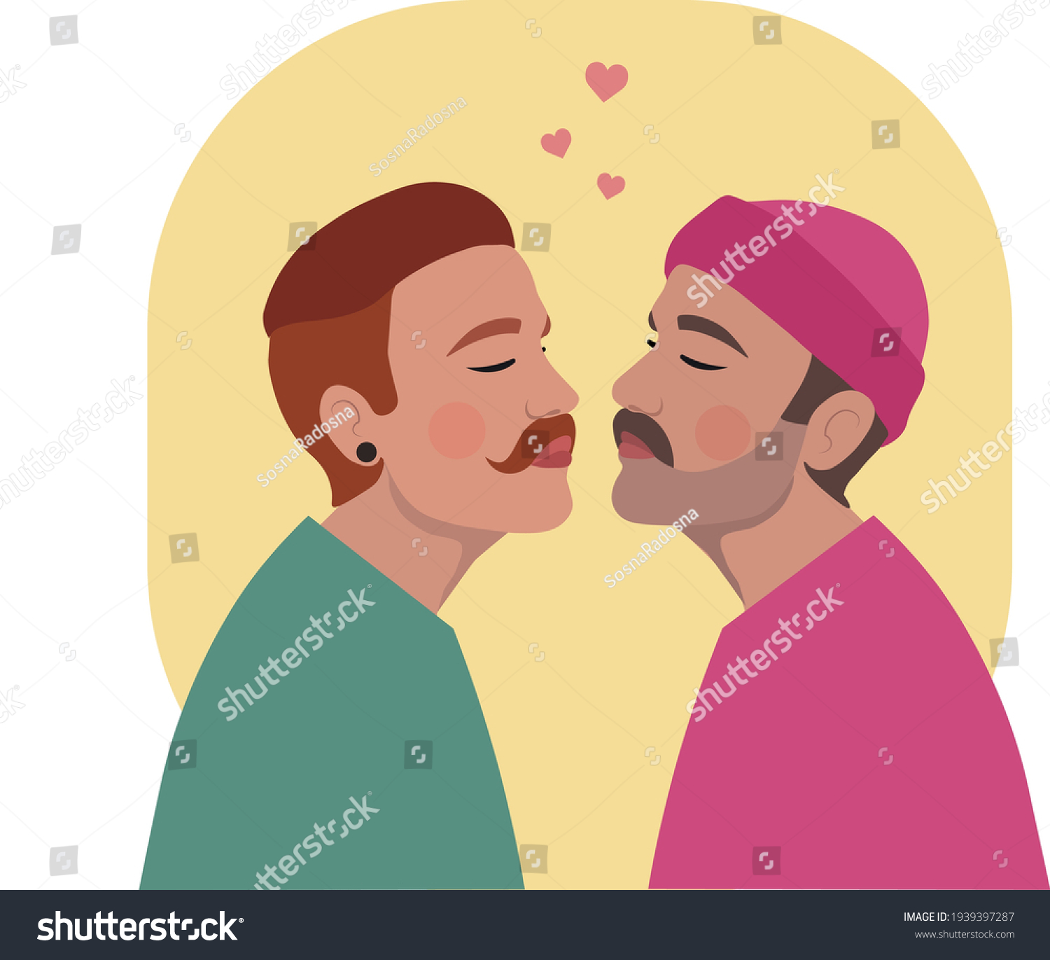 Gay Couple Kissing Lgbt Rights Vector Stock Vector Royalty Free 1939397287 Shutterstock 4238
