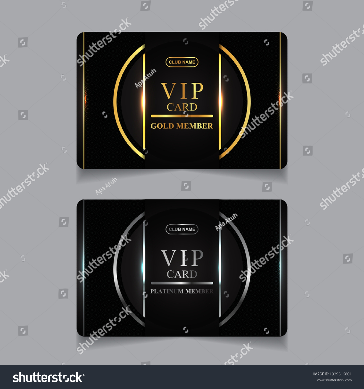 Vector Vip Golden Platinum Card Black Stock Vector (Royalty Free ...