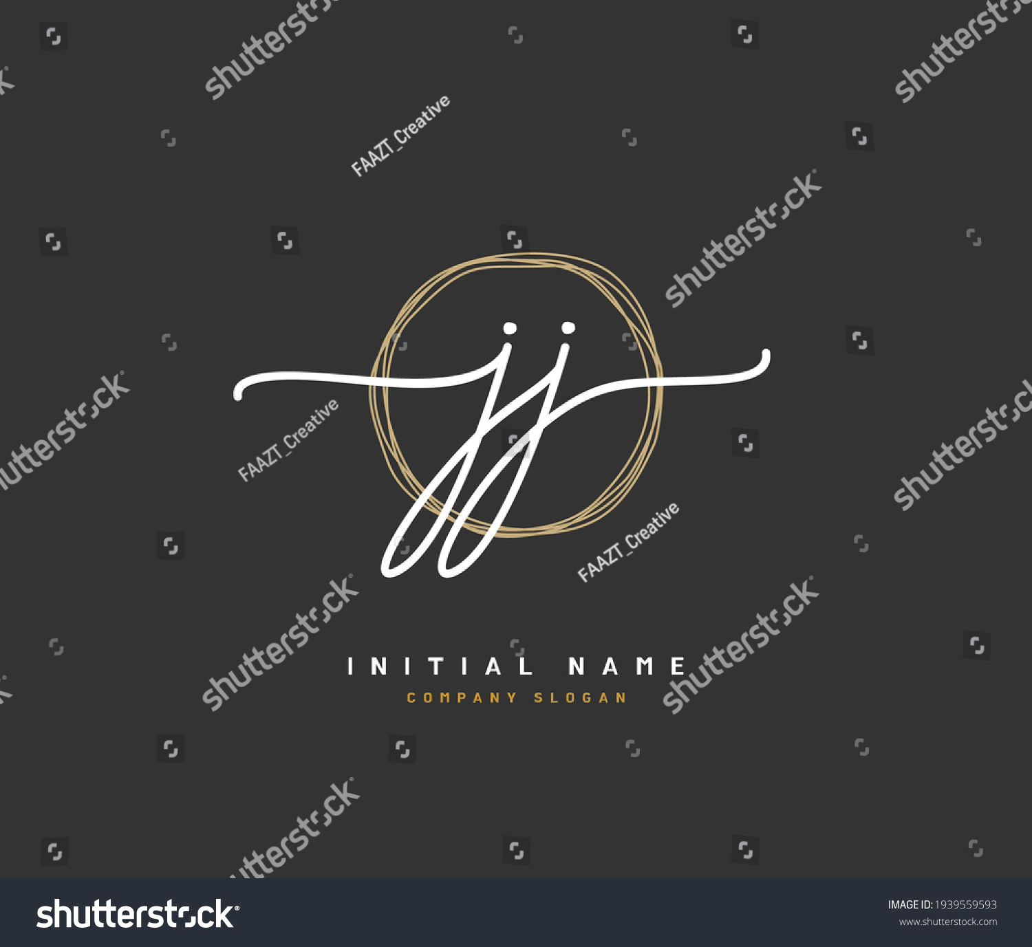 Jj Initial Letter Handwriting Signature Logo Stock Vector (Royalty Free