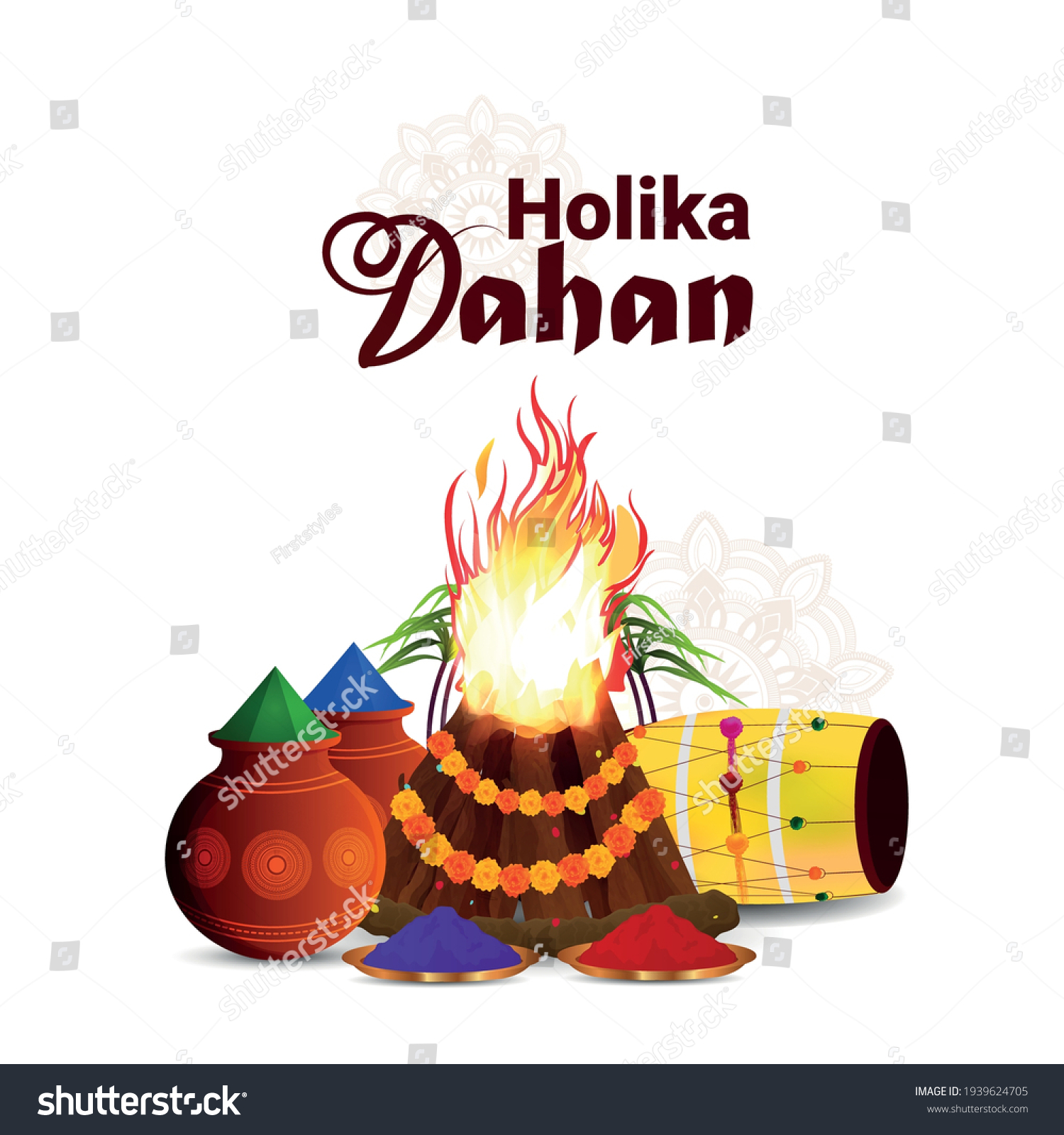 Holika Dehan Concept Creative Drum Stock Vector Royalty Free