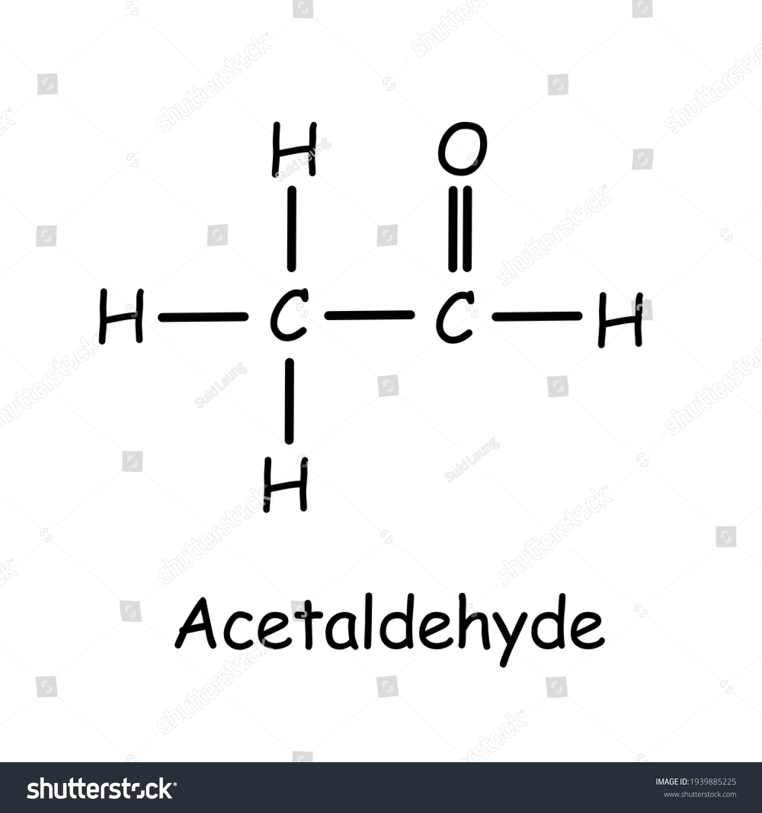 Organic Compound Acetaldehyde Structure Icon Logo Stock Illustration ...