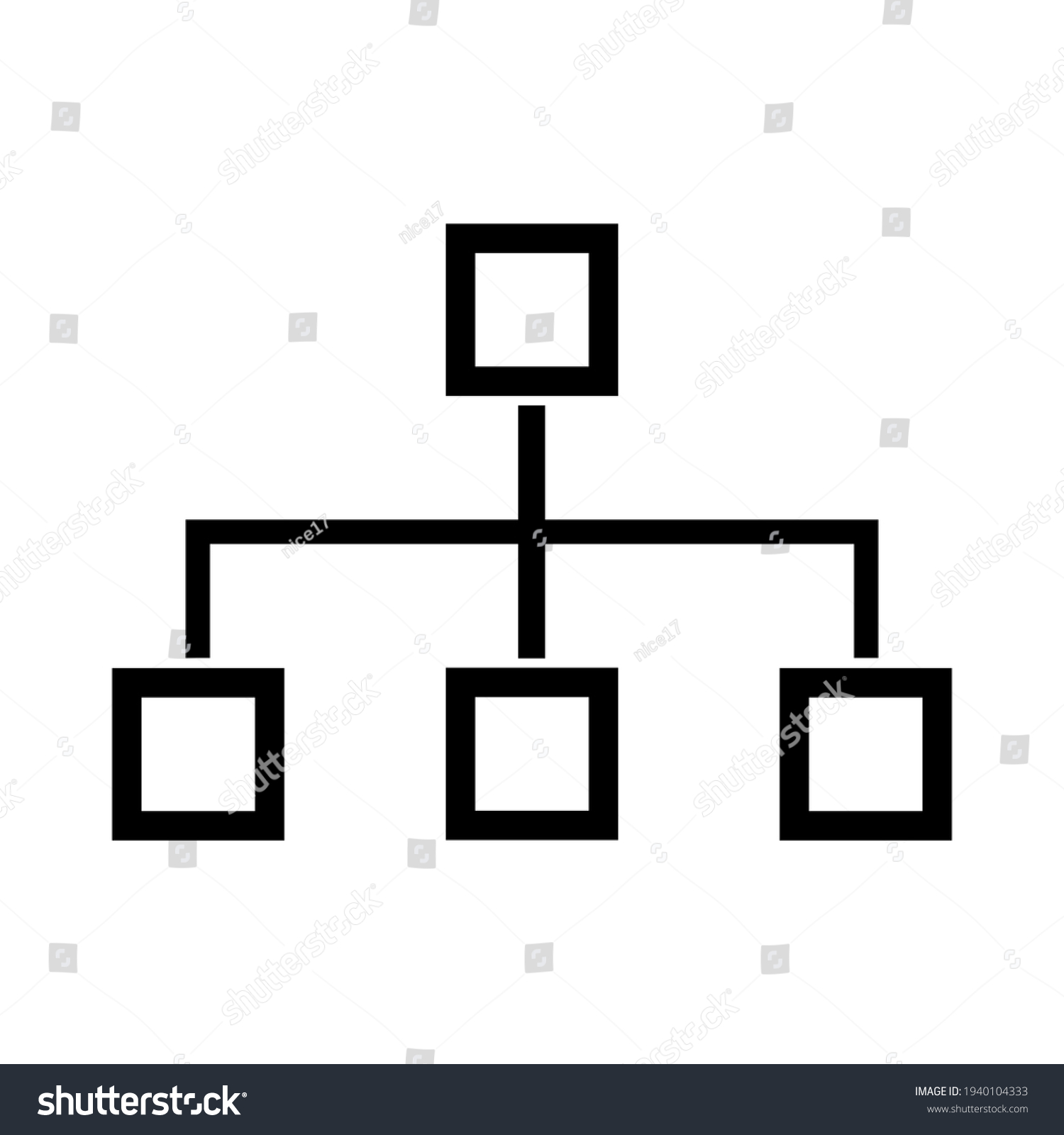 Hierarchy Icon Hierarchy Design Line Flat Stock Vector (Royalty Free ...