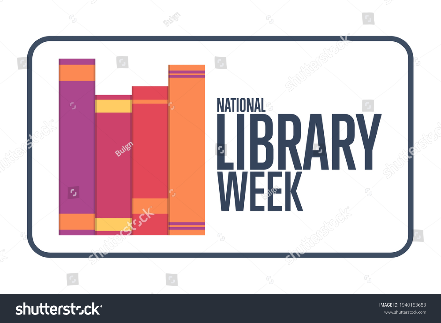 National Library Week Holiday Concept Template Stock Vector (Royalty