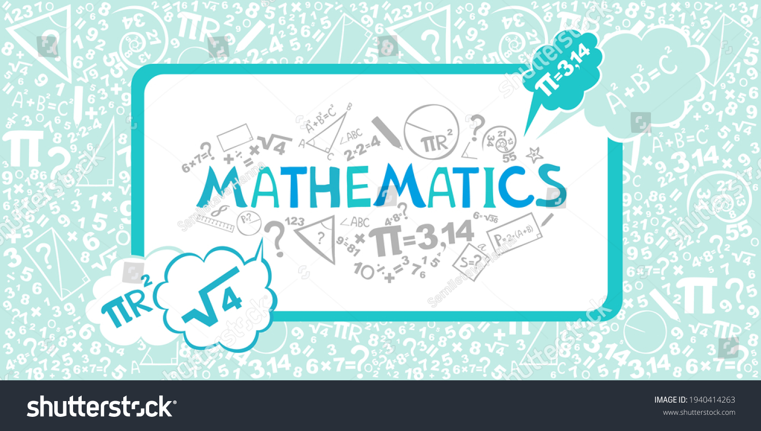 Math Horizontal Banner Presentation Website Isolated Stock Vector ...